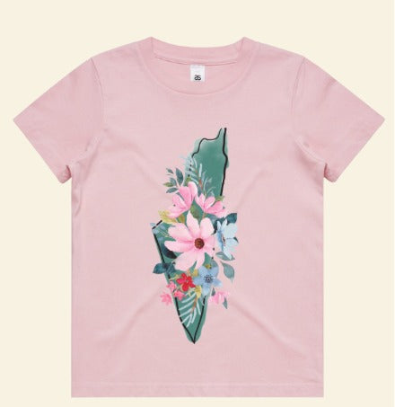 Girls Palestine Map Floral