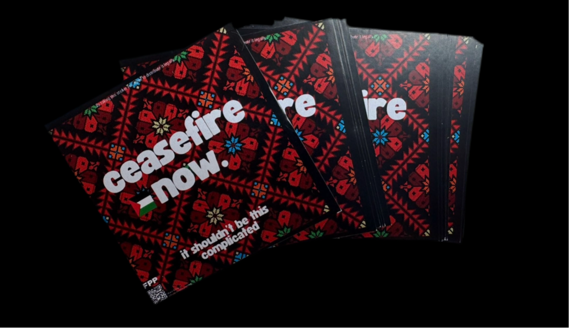 Ceasefire Now stickers