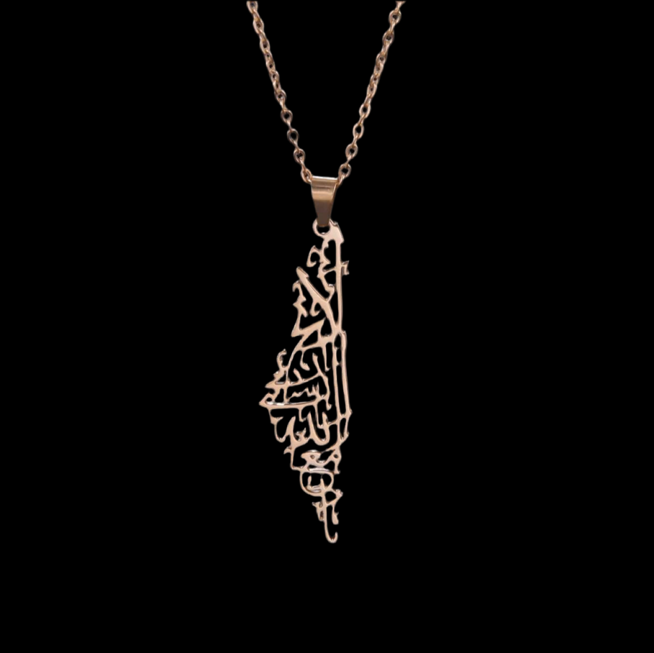 Palestine map necklace