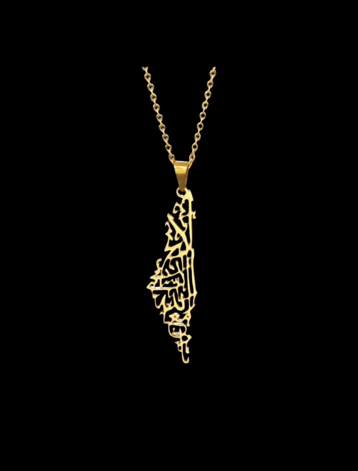 Palestine map necklace