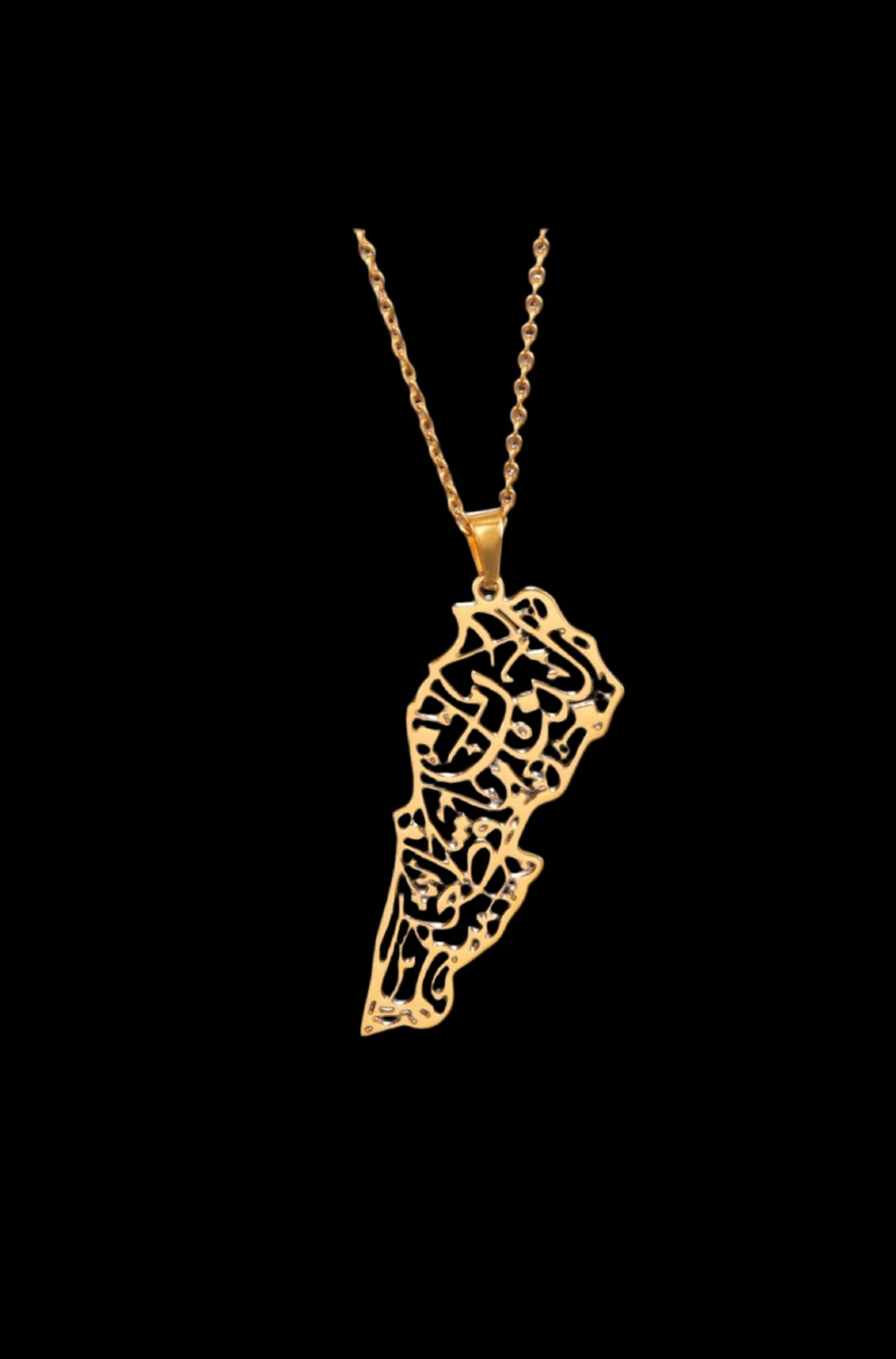 Lebanon map necklace