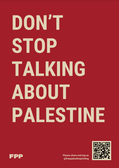 Don't stop talking about Palestine Poster