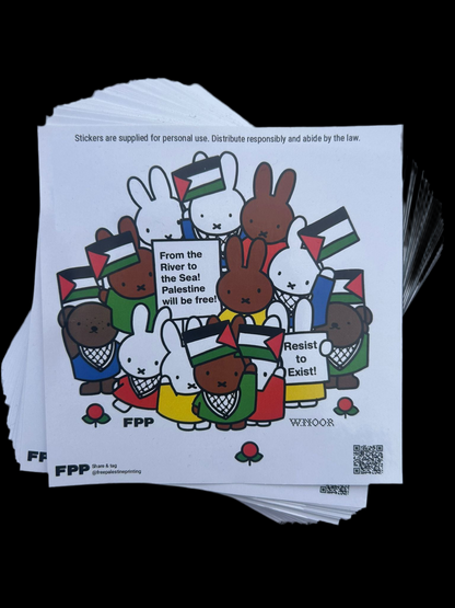 Freedom fighter bunny OG sticker