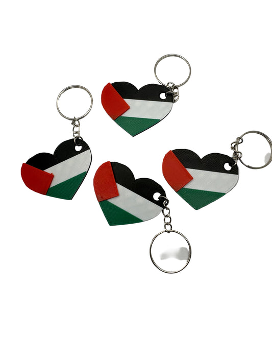 Palestine Heart Keyring