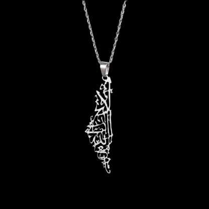 Palestine map necklace