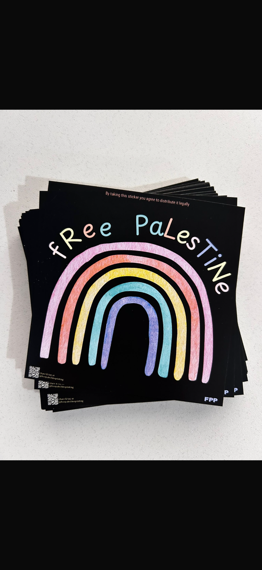 Free Palestine Rainbow stickers